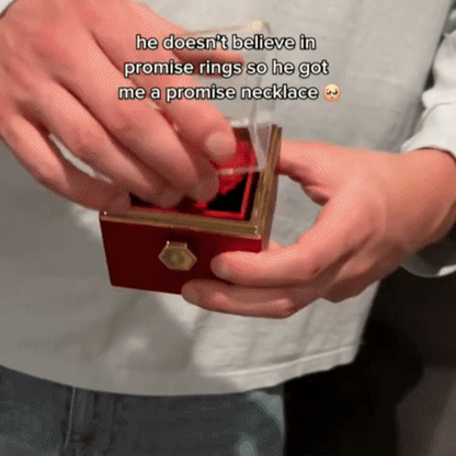 Double Love Heart  Necklace Surprise Rose